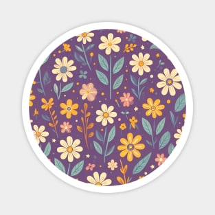 Purple Floral Magnet